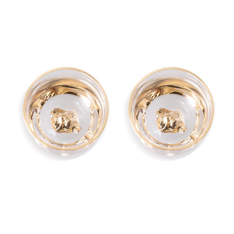 Jinshan Gold Rim Glass Tea Cup Set