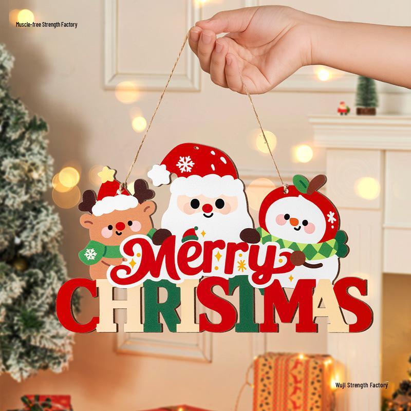 Merry Santa Claus Doorway Hanging Ornaments for Christmas Atmosphere