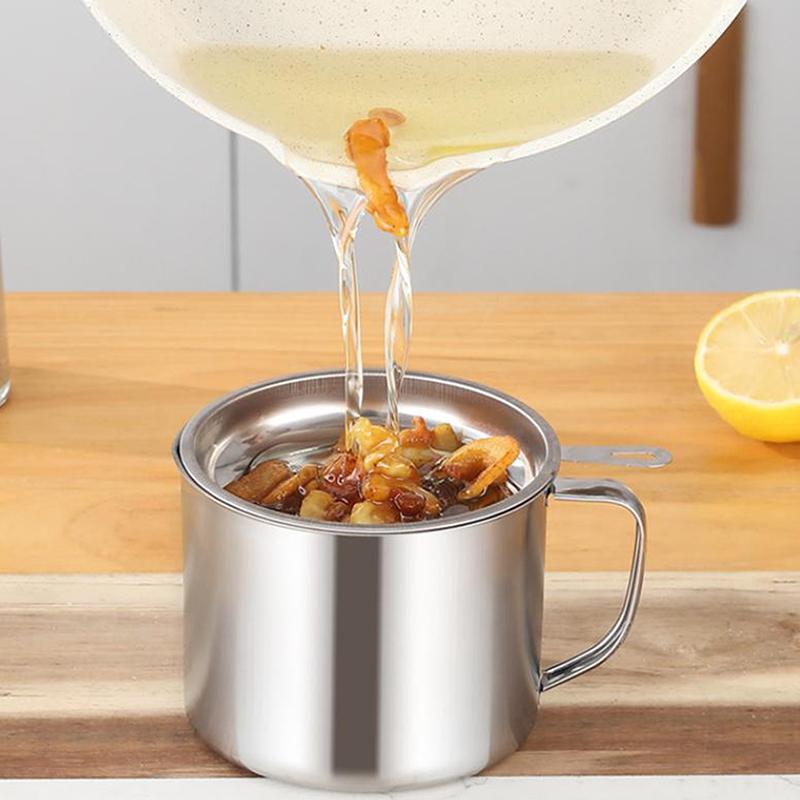 Speckfettbehälter Küchenölbehälter Dose mit Sieb zur Aufbewahrung von Fleischbratenöl und Kochfett