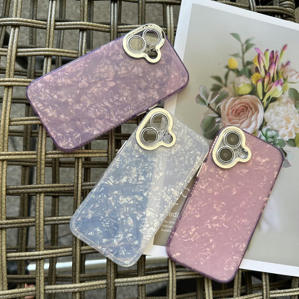 Für iPhone 16 Hülle Sturzsicher TPU+PC Handyhülle Muscheltextur