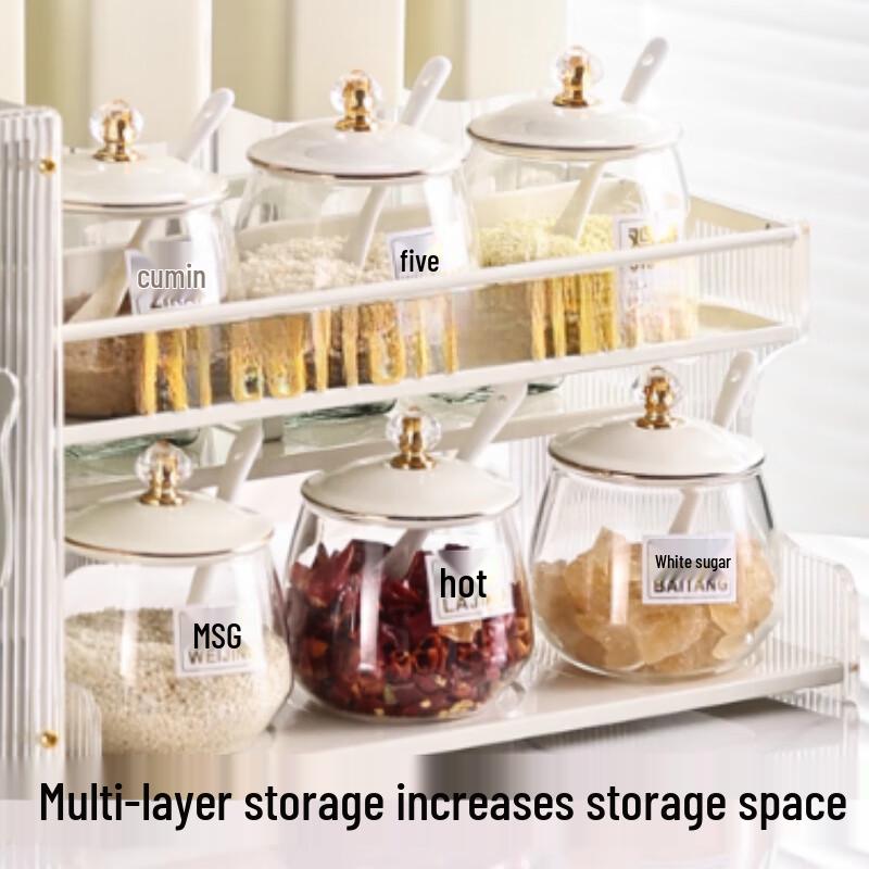11-Piece Acrylic Kitchen Seasoning & Utensil Organizer - Milky White