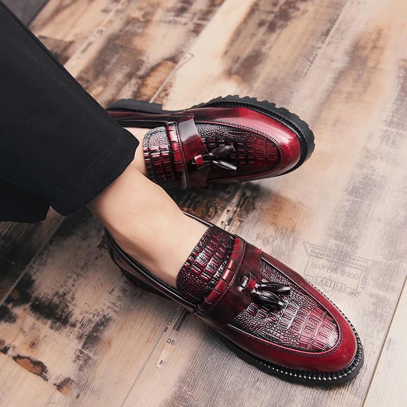 Pánské Boty Vysoce Kvalitní Kůže Pánské Mokasíny Boty Vintage Střapec Pánské Nazouvací Venkovní Oxfordky Mokasíny Homme Delocrd