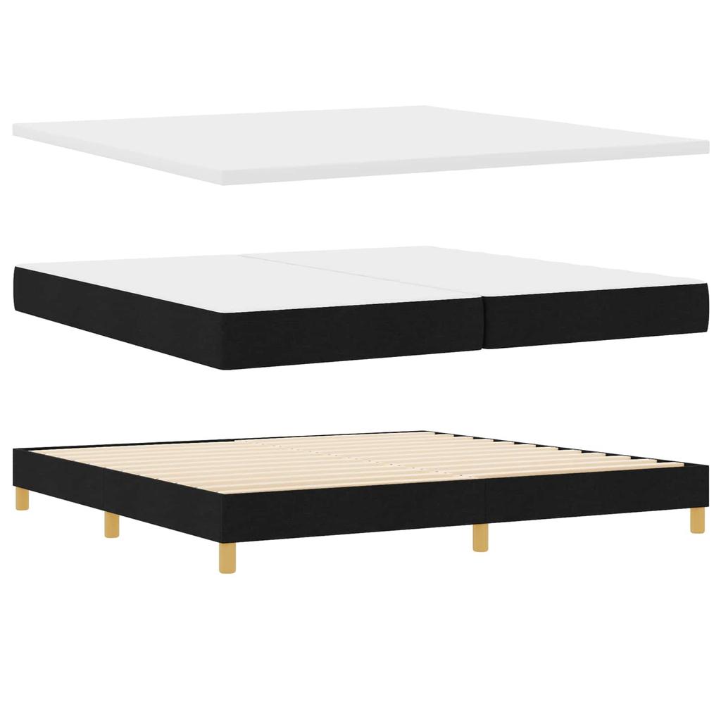 Boxspring Bed with Headboard Black 200 x 200 cm Fabric