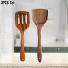 WXCOO Natural Teak Wooden Kitchen Spoons Spatula Set Wood Shovel Scoop Nonstick Cooking Food Shovel Utensil