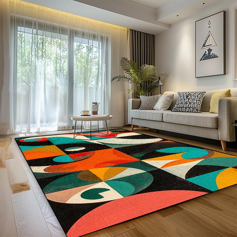 Moderner Luxusteppich Wohnzimmer Geometrische Dekoration Zuhause Weich Waschbar Großer Bereichsteppich Schlafzimmer Badezimmer Rutschfeste Plüsch-Fußmatte