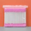 100-Pack Double-Ended Cotton Swabs: Colored, Disposable, Multi-Functional Beauty & Cleaning Tools