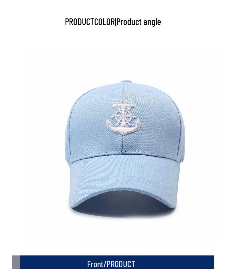 Unisex Spring/Summer Sun Hat with 3D Anchor Embroidery - Trendy, Versatile Sports Cap for Couples and Students.