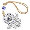 Blue Evil Eye Decor Blue Eye Hamsa Hand Pendant Decorative Wall Ornament Evil Eye Hand Decoration Zinc Alloy Hanging Ornaments