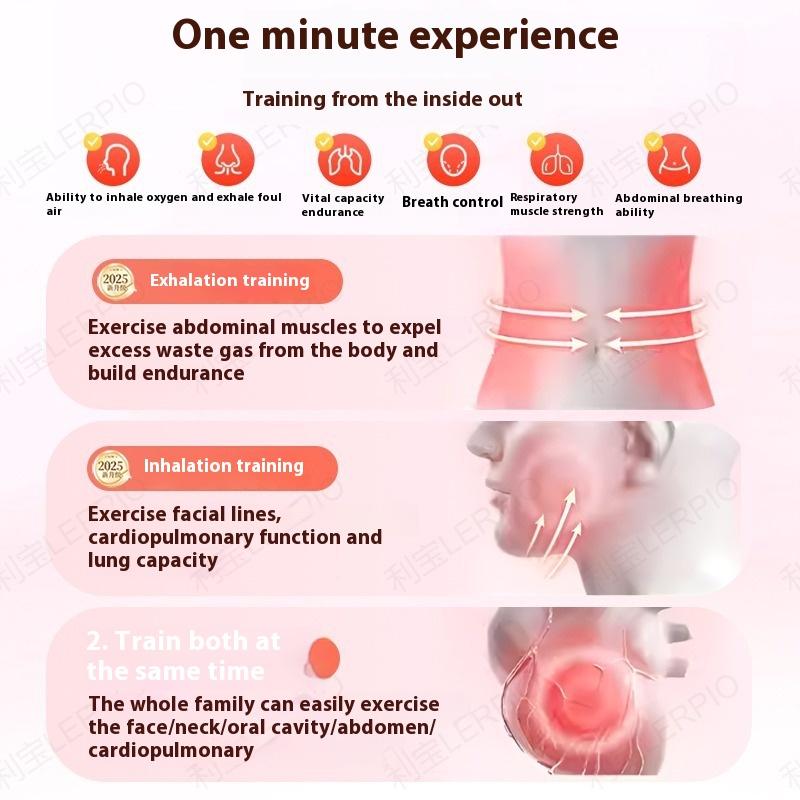 1Pc With Counter Counter Breathing Exercise Device Skin Improve Feature Adjustable Resistance Deep Breathing Dumbbell