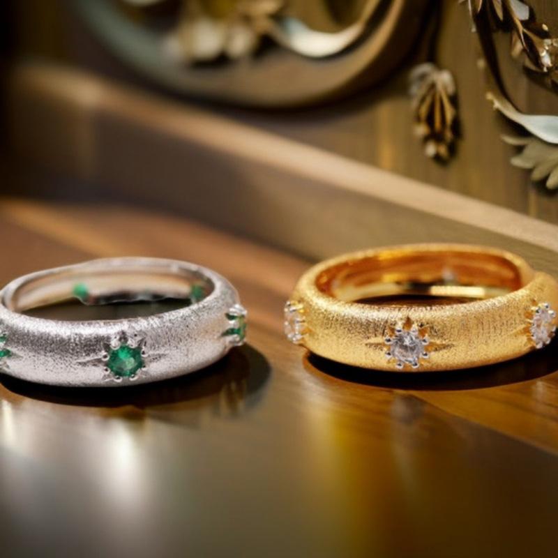 Niche Design Brushed Narrow Ring Female Fashion Light Luxury Vintage Open Index Finger Ring Premium Sense Light Luxury Casual Dainty Minimalist Ring