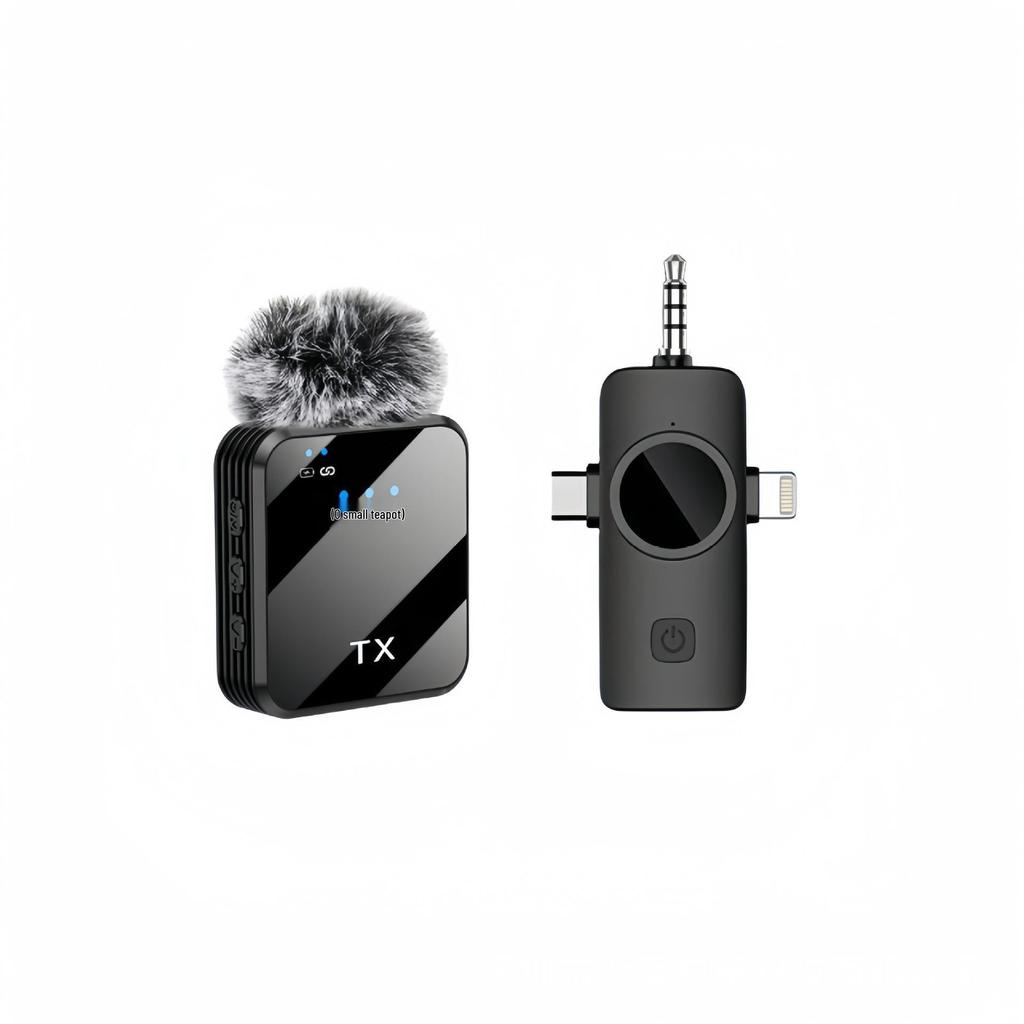 Wireless Lapel Microphone F12F13: Three-in-One Noise-Reducing Mic for Outdoor Live Broadcasts.
