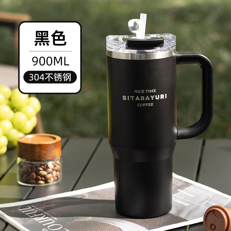 SITARAYURI 900ml Borraccia Termica Acciaio Inossidabile Tazza da Caffè Fredda e Calda Bicchiere Termico a Doppia Parete Tazza da Viaggio per Auto