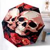 1pc Romantic Skulls & Roses Auto Open Close Umbrella, Portable Folding Design with Iron Frame for Outdoor Use, Perfect Gift for Fans, Travelers,