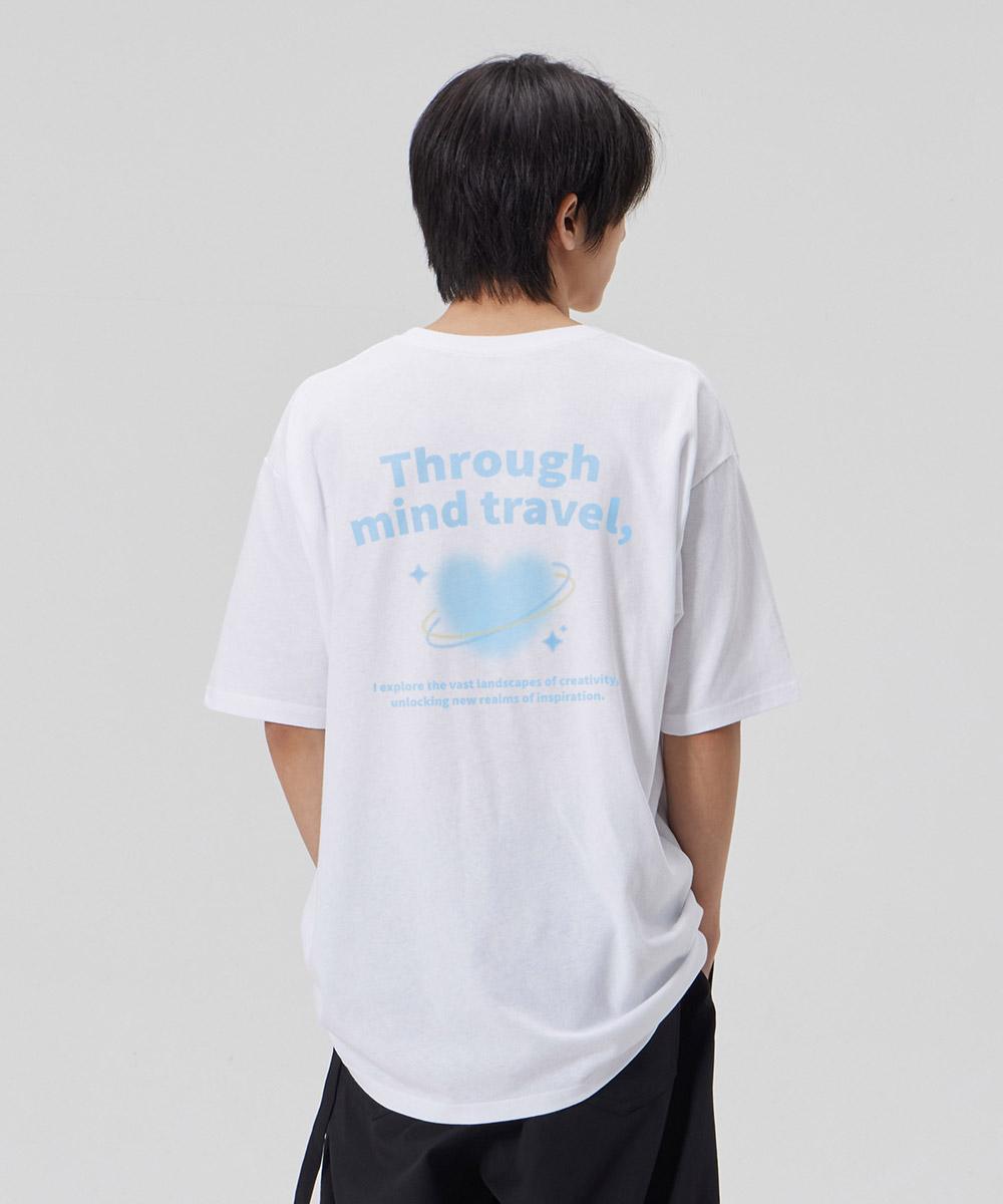 Astral Projection [Through Mind Travel] Cotton Loose Fit Short Sleeve T-Shirt_White L