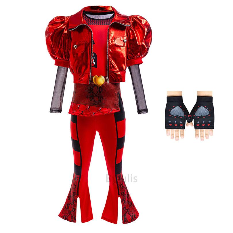 The Rise of Red Costume D-Descendants 4 Halloween Dress Up Cosplay Girls Leather Suit Birthday Party Halloween Costume