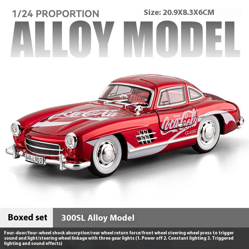 

1:24 Cola Edition 300SL alloy model, exquisite table ornament, the best collector s item for car model lovers