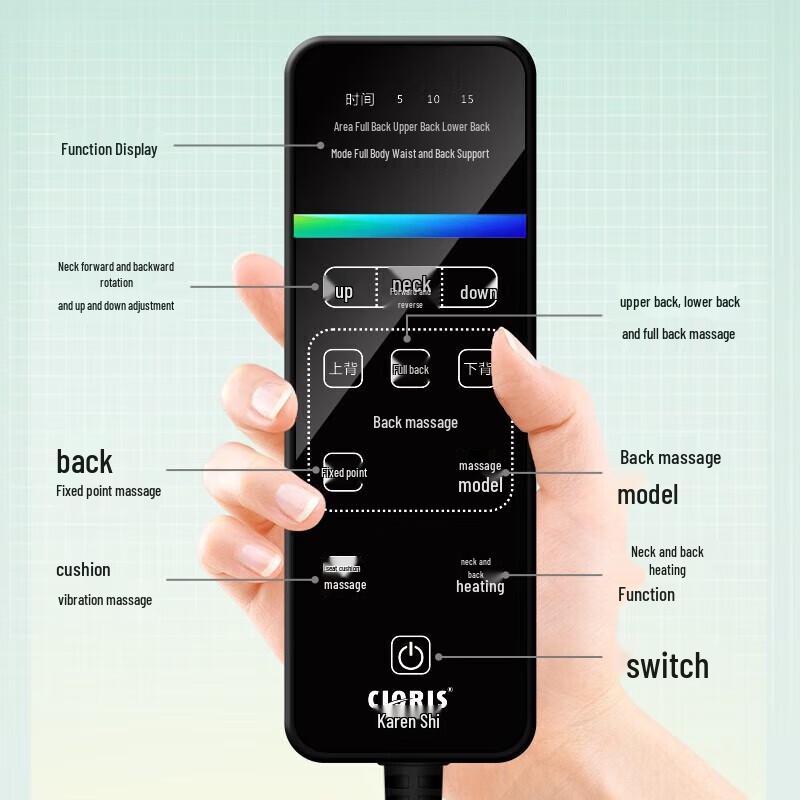 CLORIS Full Body Neck & Back Massage Cushion CN Plug (adapter Included)