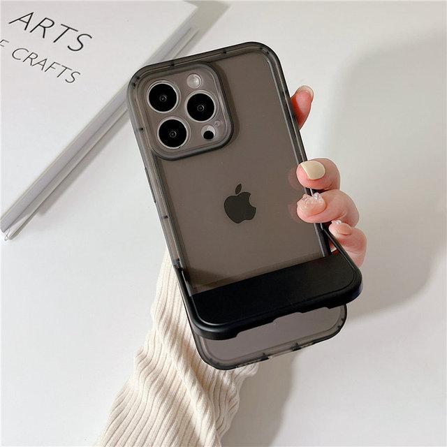 Clear Bumper Stand Holder Phone Case For Iphone 14 13 11 12 Pro Max Xr Xs Max 13pro 14 Plus Shockproof Soft Silicone Back Cover