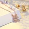 BELLA BOX 2025 Vacation-style Chinese Trend Creative Wealth Chinese Character Full Diamond Necklace Women's Collarbone Chain