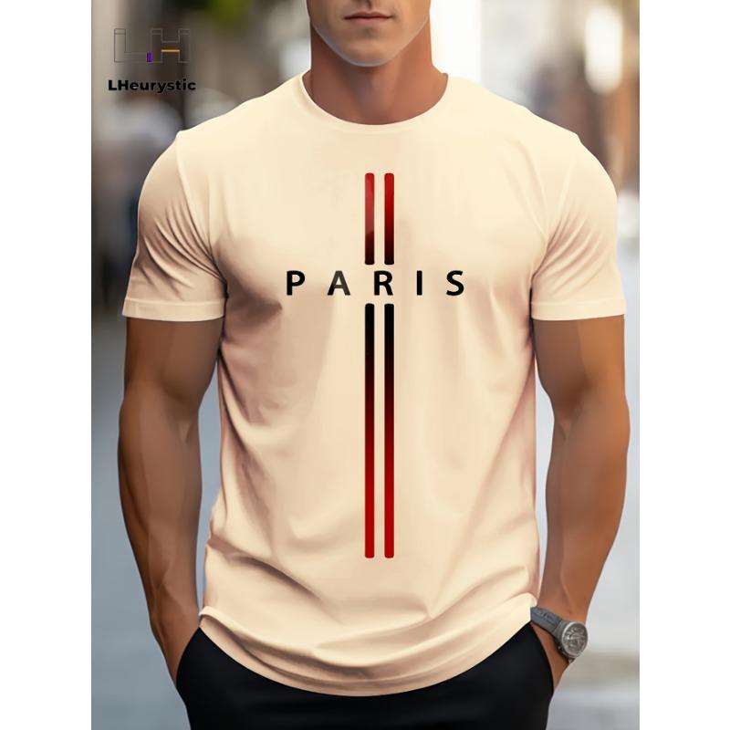 

Мужская летняя футболка свободного размера с графическим принтом букв ПАРИЖ, облегающая, повседневная, спортивная, с круглым вырезом и короткими рукавами L