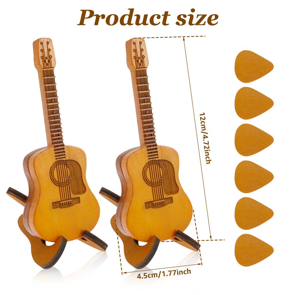Guitar Pick Case Wood Guitar Picks Holder with Stand Easy to Use Guitar Pick Storage Box Easy to Carry Guitar Pick Storage Box