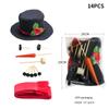 Party Upgrade Christmas Snowman Dress Up Set Combination Wooden Button Pipe Hat Scarf