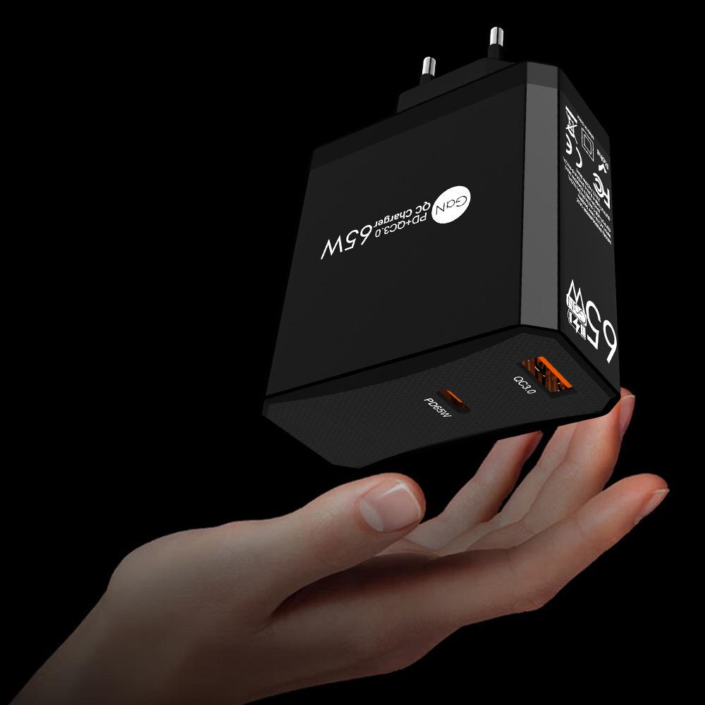 PD65W GaN Dual-Port Fast Charger for Computers and Tablets - European Standard Adapter
