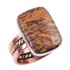 Natural Maryam Jasper Gemstone 925 Sterling Silver TwoTone Gift Ring S.8 q6u46
