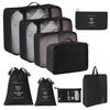 Travel Storage Bag Set - 7-Piece Multi-functional Compartment Bags for Clothes & Cosmetics