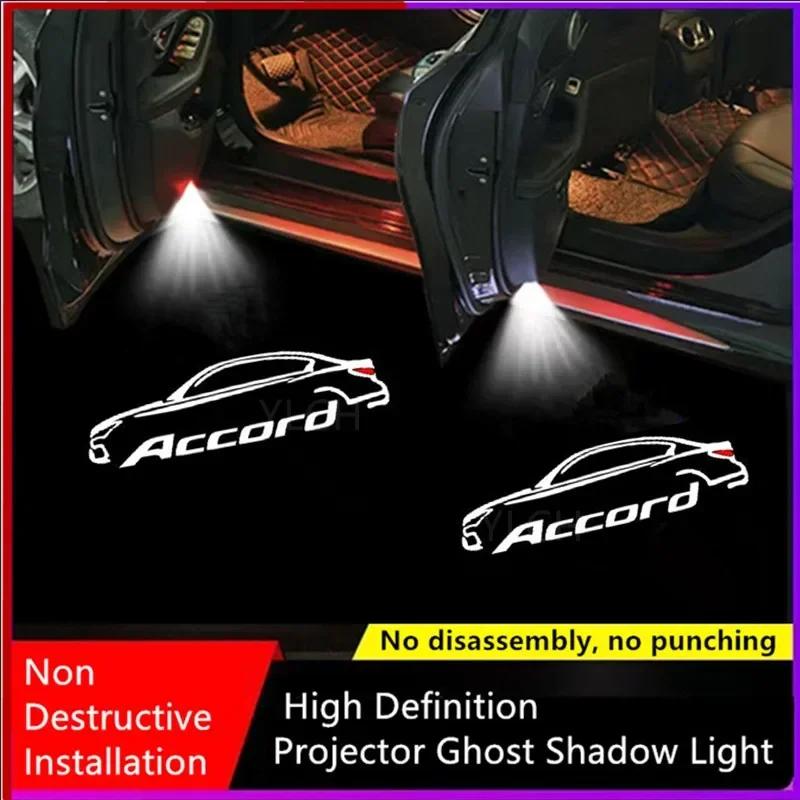 2Pcs Car LED logo Door Ghost Shadow Projector Welcome Light 3D Laser Lamp for Honda Accord 10th 7th 8th 9th 2003-2020 2021 2022 ajc256