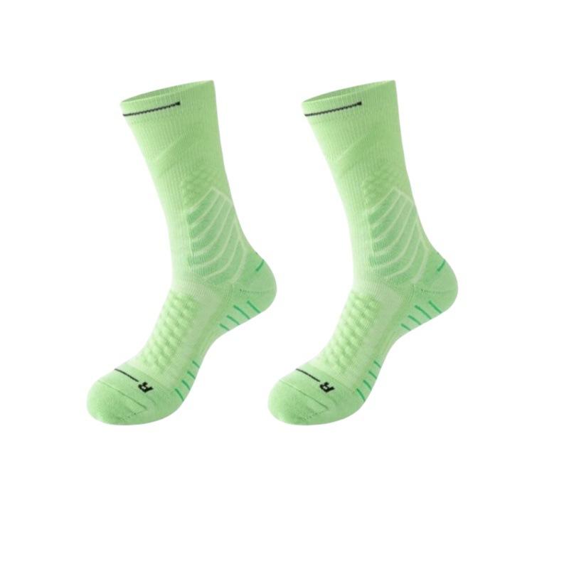 

Men s Spring and Autumn Thickened Towel Sole Basketball Marathon Professional Running Socks 1 pair зелений