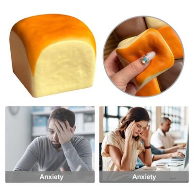 Pan Hawaiano Juguete para Apretar de Lento Ascenso Alivio del Estrés Pan con Sabor Juguete Sensorial para Pellizcar Niños Adultos Suave Calmante Pan Juguete Fidget