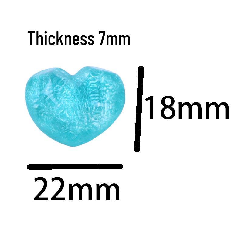 22mm Wavy Heart-Shaped Resin Charms and Hair Accessories