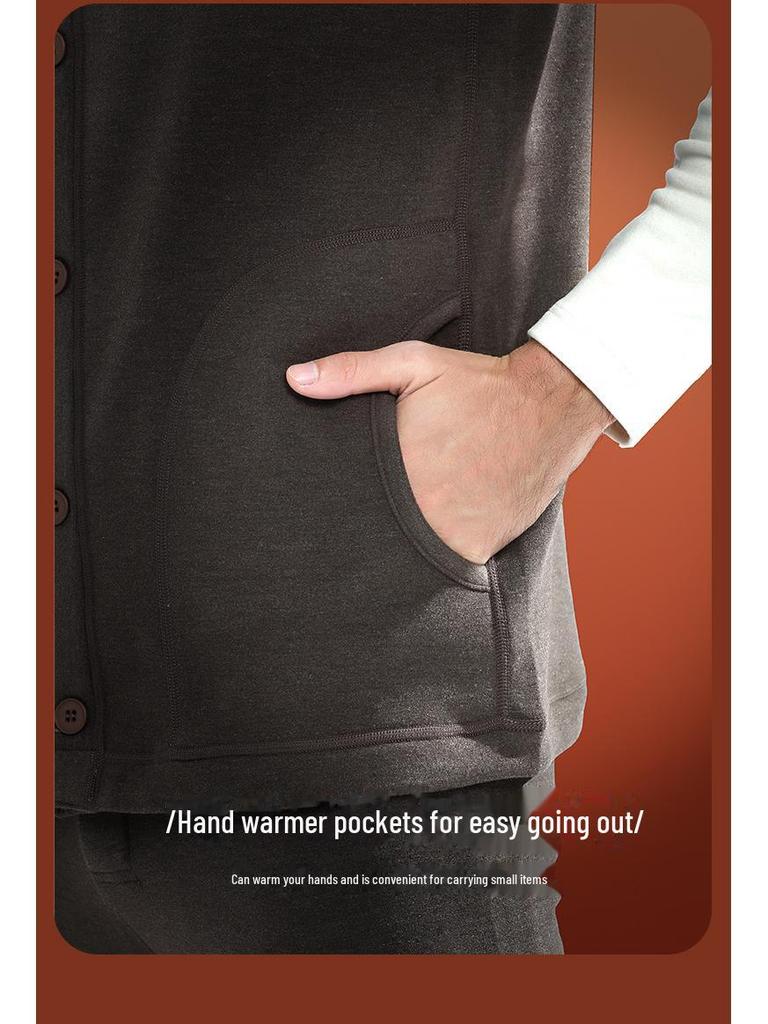 [Ultrawarm] Herrenweste aus Seide, Wolle und Samt für Herbst/Winter – perfekt für Menschen mittleren und höheren Alters.