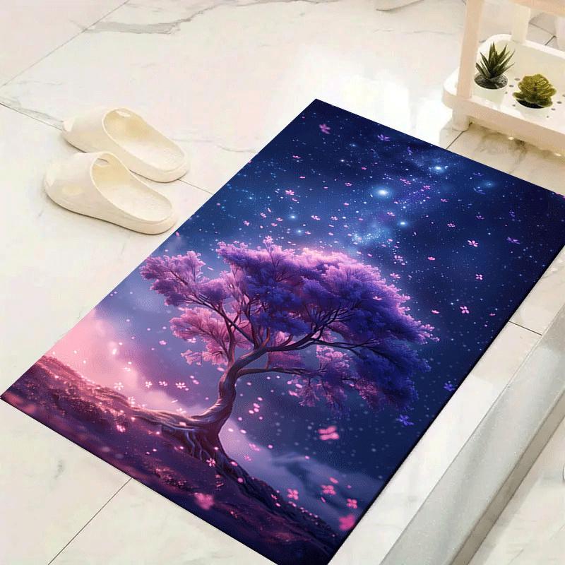 

1pc Cherry Blossom Tree Design Indoor Area Rug - Soft, Anti-Slip, and Durable Gaming Room Decor for Bedroom 60cm by 90cm