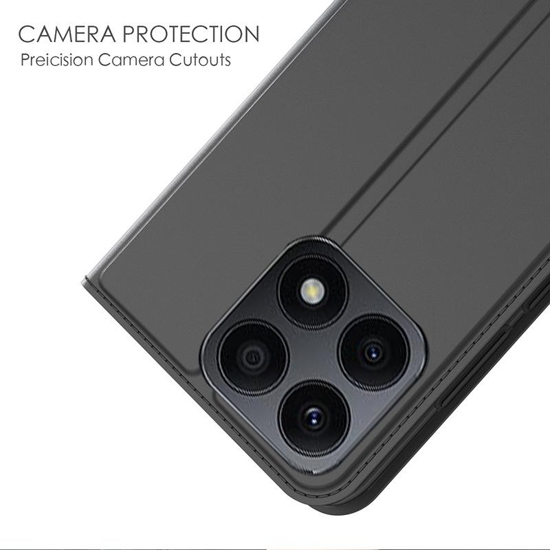 TPU+PU Leather Phone Case for Honor X8a 4G,Stand Card Holder Full Protection Cover