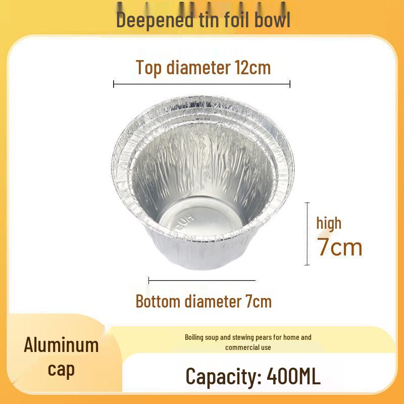 

Disposable Tin Foil Bowls for Baked Pears - Round Food Grade Cups for Air Fryer