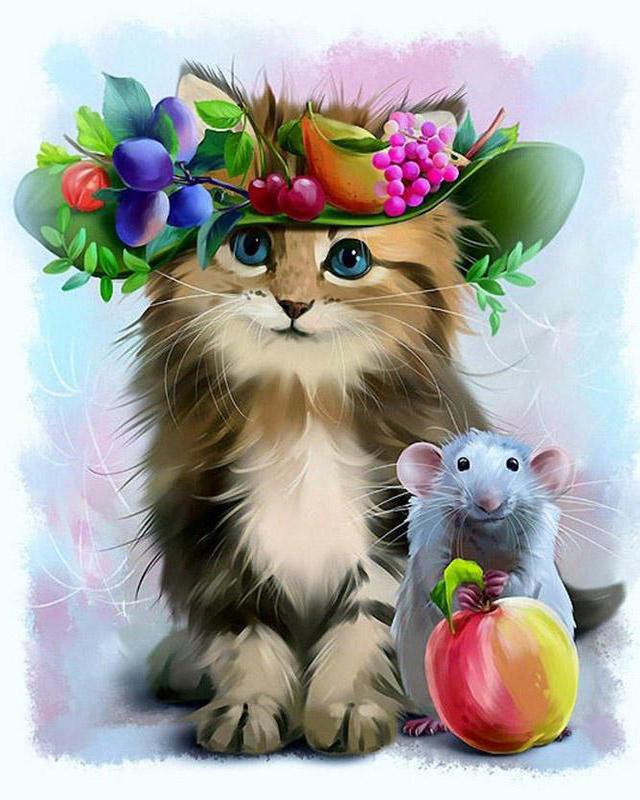 Diamond Painting Full Flower Tree Cat 5D DIY Diamond Embroidery Full Set Sale Animal Cross Stitch Rhinestones Mosaic Handicraft
