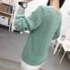 Female Spring and Autumn Long-sleeved Loose V-neck Openwork Sweater Knit Base Layer Pullover Top
