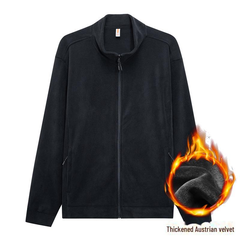 

Мужской большой бархатный свитер с воротником-стойкой Ao Li - зимний утолщенный простой кардиган, однотонный, универсальная свободная куртка 8XL 150 kg