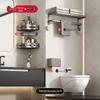 Gunmetal Gray Punch-Free Wall-Mounted Bathroom Towel and Toilet Storage Rack