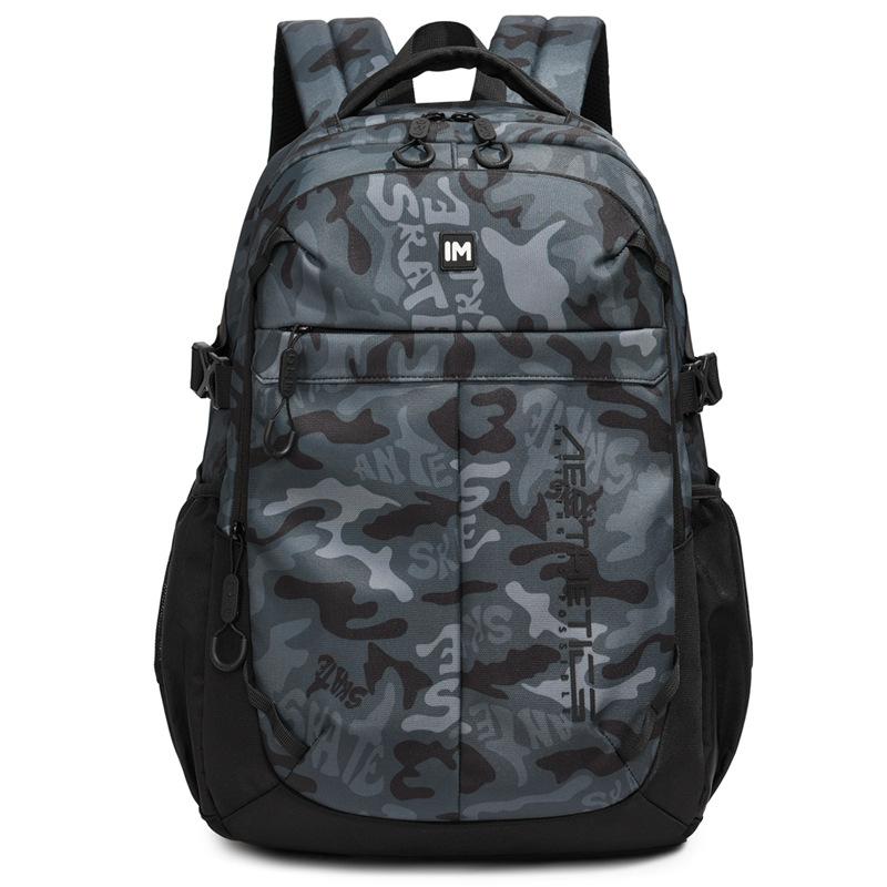Men's Large Capacity Backpack Junior High School Student Schoolbag Camouflage Print Computer Backpack
