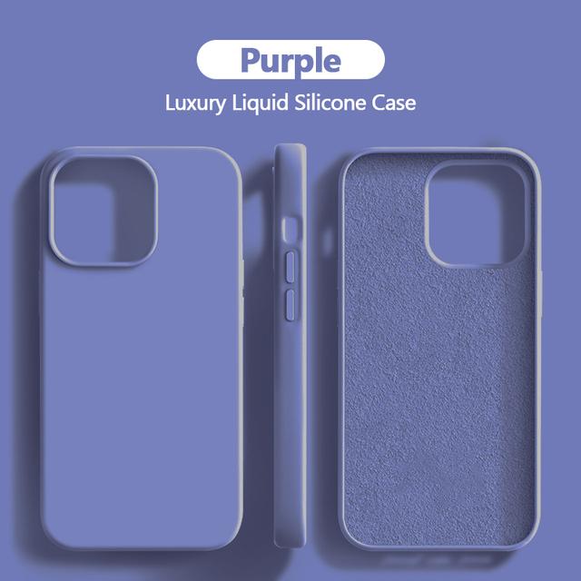 Liquid Silicone Case For iPhone 11 14 13 12 15 Pro Max Phone Cases For iPhone 13 12 Mini 14 15 7 8 Plus X XR XS Shockproof Cover