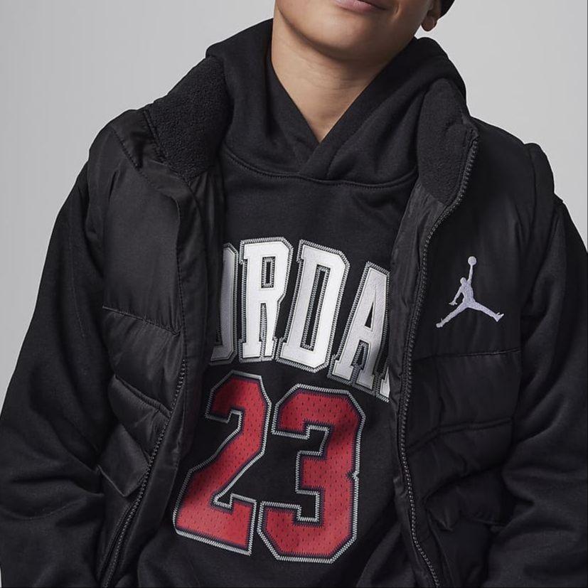 Jordan Numeric Hooded Casual Fleece Sweatshirt Kids Tops Black FV3203-010