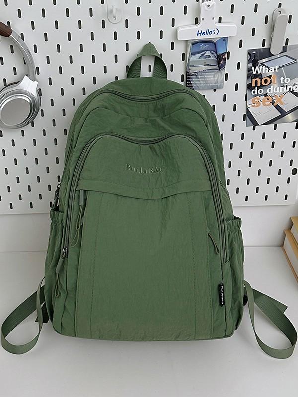 Rucksack mit großem Fassungsvermögen und einfarbig für Studentinnen, leichte Laptop- und Campustasche im japanischen und koreanischen Stil