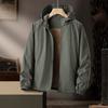 Mens Windproof Waterproof Fleece-Lined Cycling Jacket Winter Outdoor Sport Coat Hooded Loose Fit