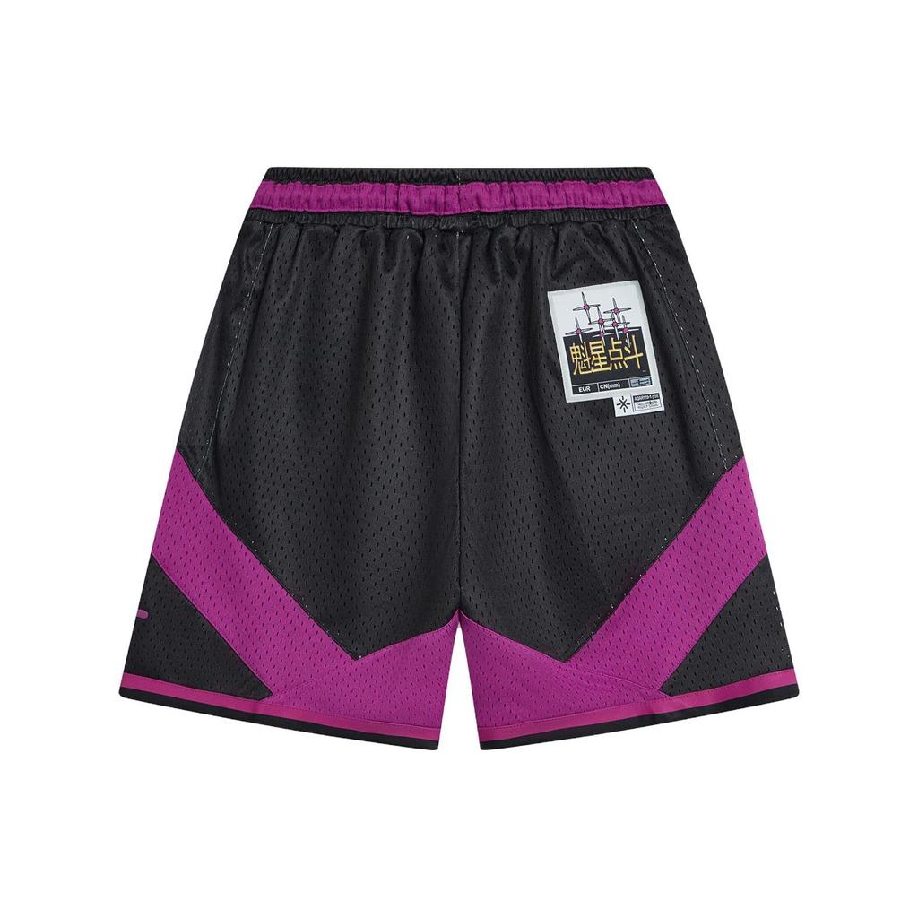 Li-Ning Wade Kuixing Dandou Series Letter Color Block Mid-Rise Straight Casual Shorts Unisex Shorts Black AAPT741-1