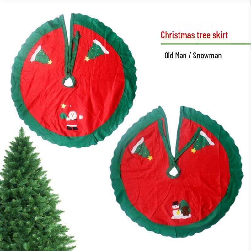 Christmas Non-woven Tree Skirt 90cm - Holiday Apron for Tree Decor