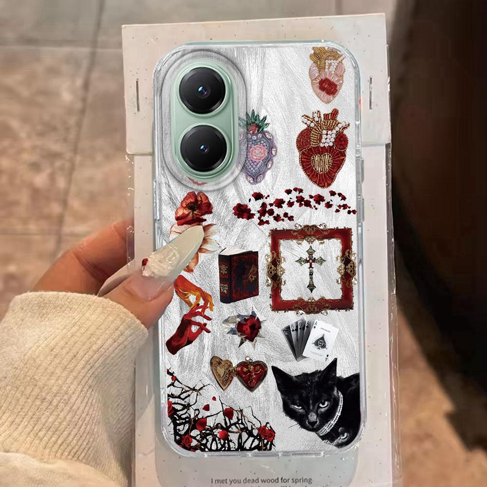 Retro Style Pink Face Sun Stars Women Girls Phone Case for Xiaomi Poco X5 X7 M6 Pro X6 X3 Pro NFC C75 C71 C65 C61 M5S Back Cover