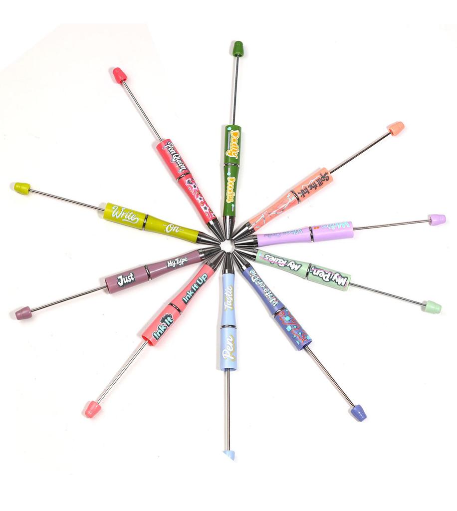 Rotating Acrylic Beaded Pen with Creative UV Printing for Students